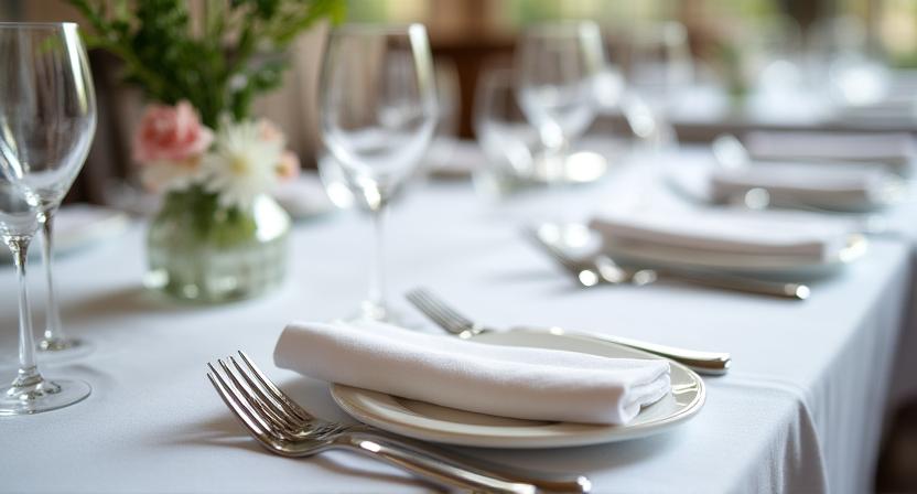 Elegancko nakryty stół w restauracji Mapa Smaków