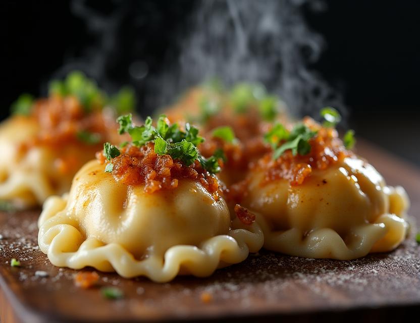 Tradycyjne polskie pierogi w luksusowym wydaniu